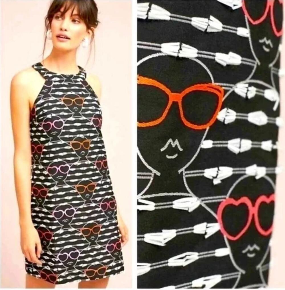 nwt hutch anthropologie lady sunglasses high neck dress size XS extra small